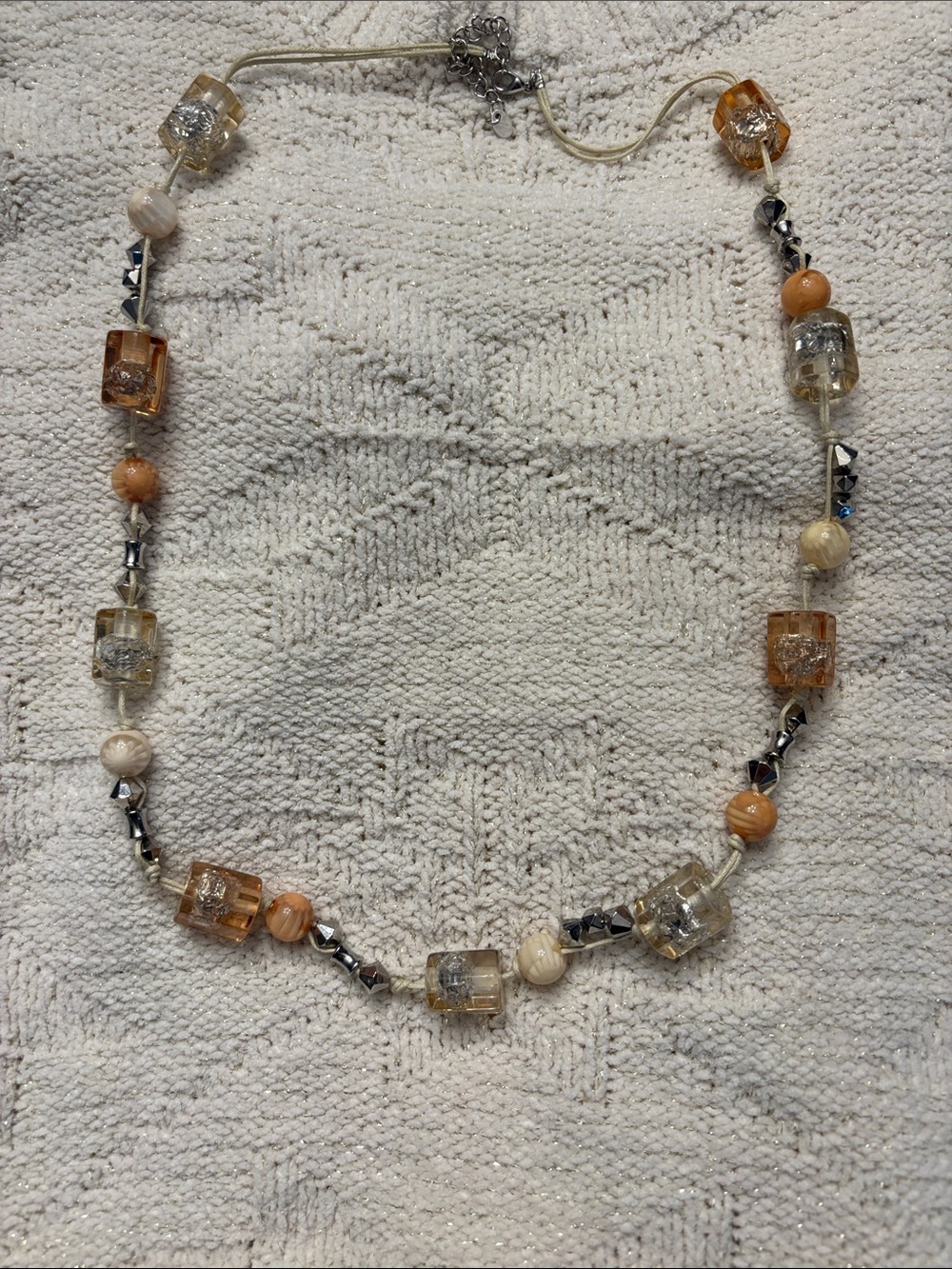 Nordstrom orange/brown/cream Beaded Women's Necklace
